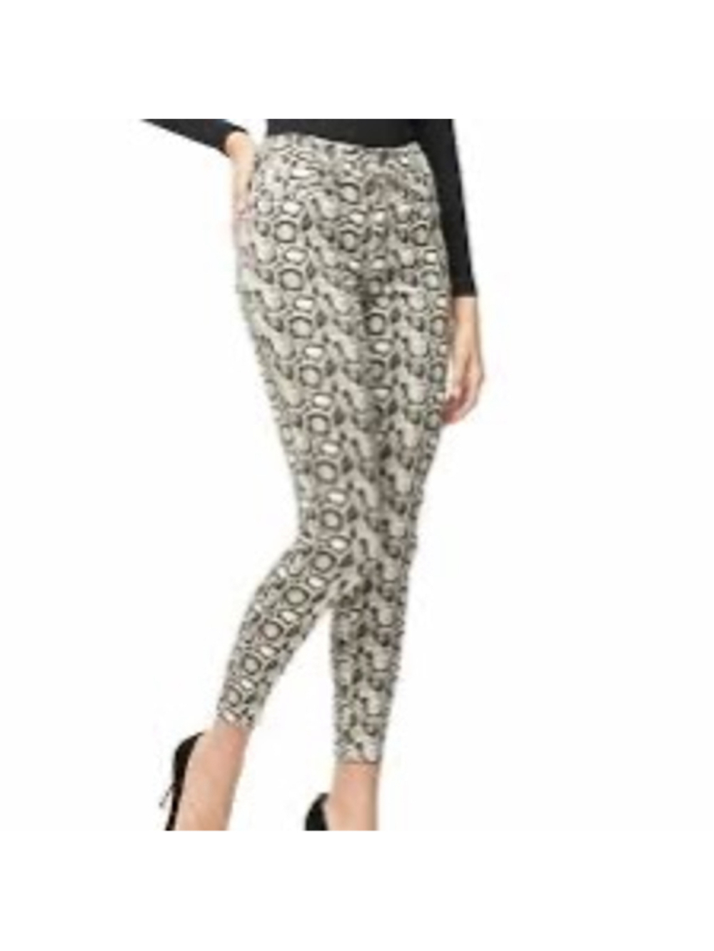 GOOD AMERICAN Good Legs Jeans Size 29 Black Beige Snake Print